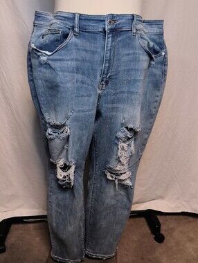 Judy Blue Distressed Light Blue Ripped Denim Jeans 24W
